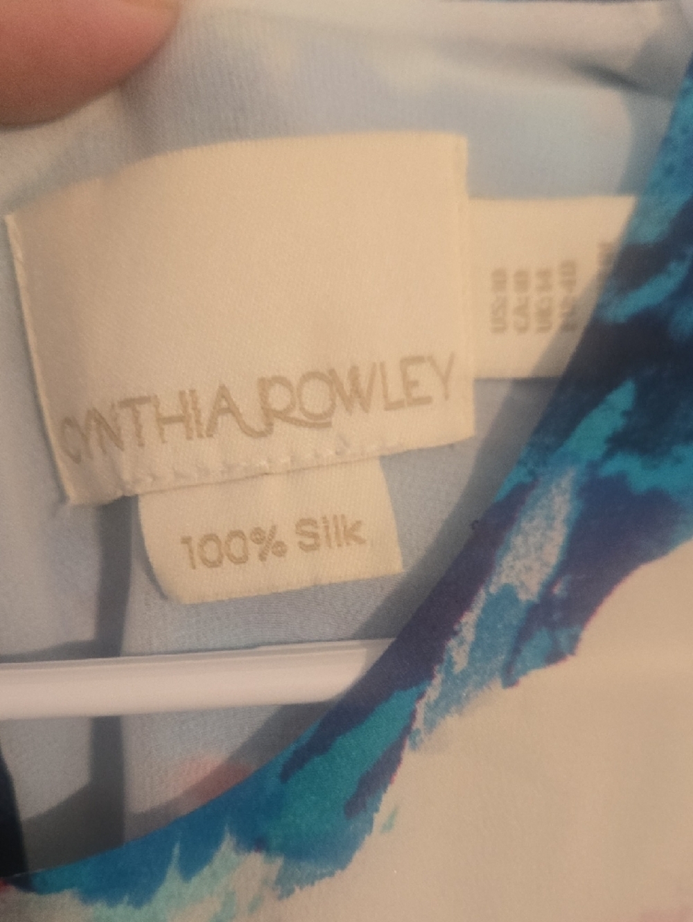 Cynthia Rowley Blue Teal Watercolor Silk Dress - Picture 2 of 8